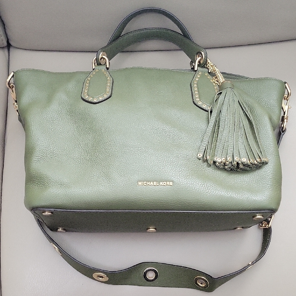 Michael Kors Olive Green Satchel with Gold Accents - Like New